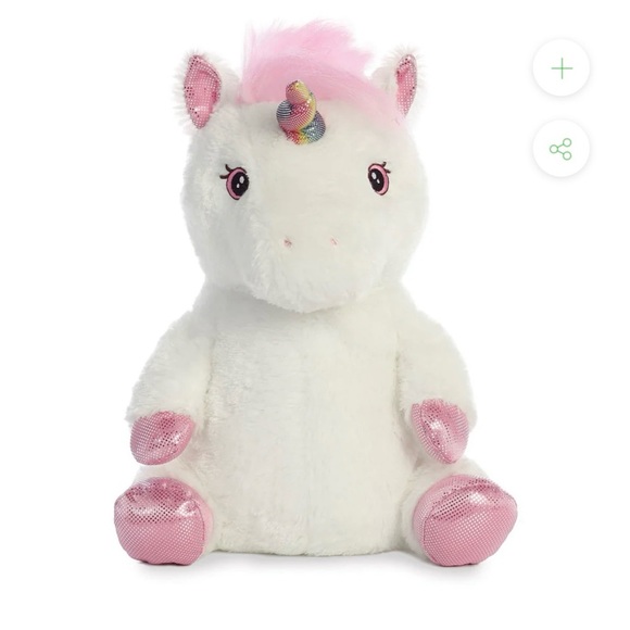 Aurora World Sparkle Tales Unicorn Plush Reversible Cushion 60884 White Pink Toy - Picture 11 of 11